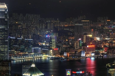 Buildings & City: Hong Kong By Night, Picture Nr. 34370
