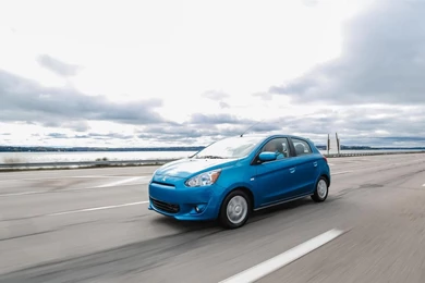 2014 Mitsubishi Mirage ES Blue Color Wallpapers