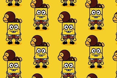 Sponge Bob Square Pants Bape Monkey iPhone Wallpapers   Cartoon ...