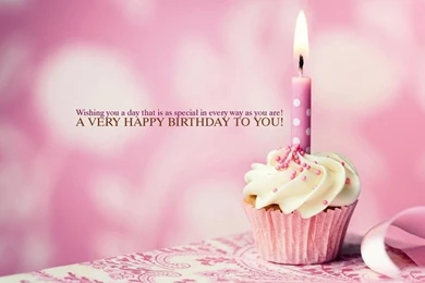 Exclusive Happy Birthday Pink Candle Cake Wallpaper.jpg