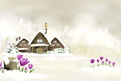 Free Christmas Snowy House Wallpapers Computer Desktop Wallpapers