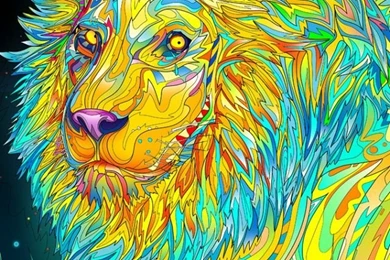 Trippy Lion iPhone 5 Wallpapers