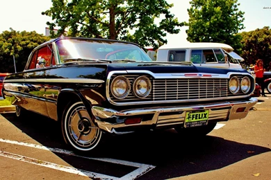 1964 Chevrolet Impala On A Vintage Auto Show Wallpapers   Car ...