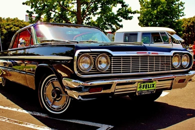 1964 Chevrolet Impala On A Vintage Auto Show Wallpapers   Car ...