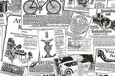 Nostalgic Ad Clipping Collage Wallpapers In Black & White ...