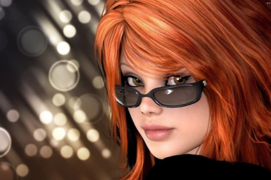 Kobieta, Okulary, Portret, Grafika, 3D