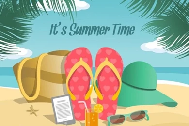 Beach Backgrounds With Summer Accessories Vector
