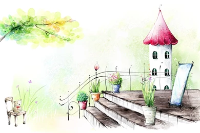 Art Drawing : Romantic Scene Of The Seasons 1920x1200 Wallpapers 34 ...