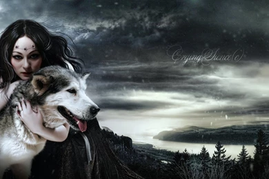 Queen Morgana Face Art Girl Wolf Love Mood Babe Gothic Wallpapers ...