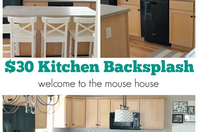 Easy Kitchen Backsplash: $30 Target Wallpapers ...