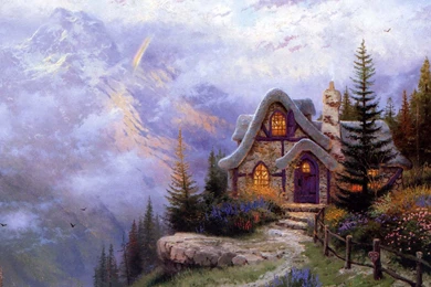 Wallpapers Pictorial Art Thomas Kinkade The View From Havencrest ...