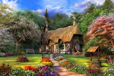 Cottage Painting Wallpapers