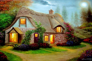BEAUTIFUL COTTAGE WALLPAPER   (