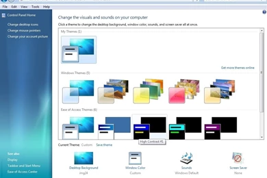 Change Desktop Background, Screen Saver, Window Colors And Sound ...