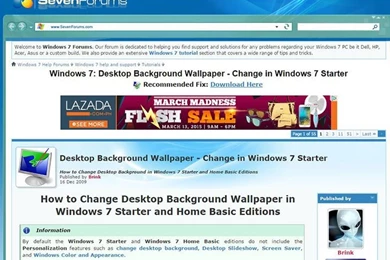 How To Change The Desktop Wallpapers In Windows 7 Starter Edition