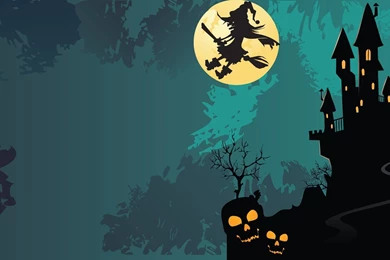 Halloween Moon With Witch (id: 72583) – BUZZERG