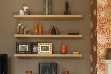 Wallpapered Chimney Breast