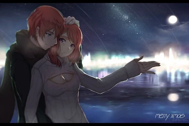 Blue Eyes Breasts Christmas Cleavage Hewsack Hug Male Moon Night ...