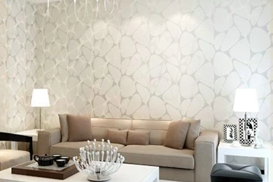 Modern Wall Paper 3D Non Woven White Yellow Bird Nest Wallpapers ...