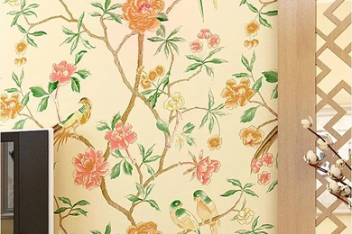 Non Woven Wallpapers Modern Bedroom Classic Chinese Flower And Bird ...