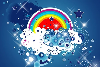 Glittering Stars And Clouds Abstract