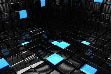 Black And Blue Cubes Wallpapers 3D