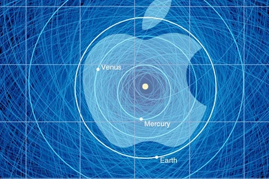 Apple Logo Shelf Cool Blue Navy Blue