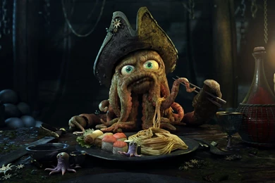 Badass Wallpapers: Octopus Pirate