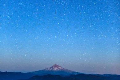 Shooting Star Over Mount Hood (phone) Click The...   Space Wallpapers