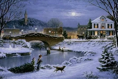 Winter Snow Night Christmas 26817 Hd Wallpaper Backgrounds ...