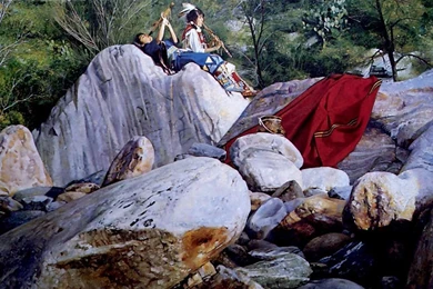 Drawing & Painting: Native American Indian Flutes, Picture Nr. 10651