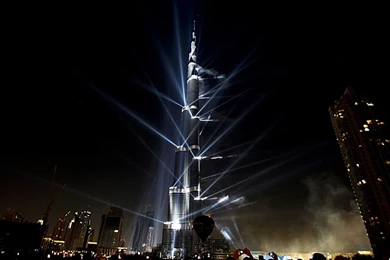 Burj Dubai Tower Cool Sky Lights Dark Tower3 Modern Wallpapers For ...
