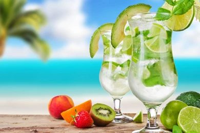 Full HD Wallpapers Fruit Backgrounds Lime Coconut Kiwi Berries ...