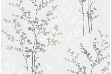 B&M: > Arthouse Imagine Fern Silver Motif Vinyl Wallpapers   312182
