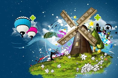 DIGITAL ARTS PAINTED MILLHOUSE WALLPAPER   (