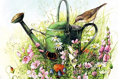 PAINTED GARDEN WALLPAPER   (