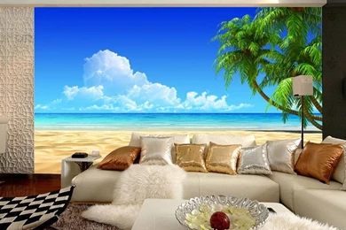 Wall Seamless Stereo Sea View 3D Wallpapers Ocean View Bedroom ...
