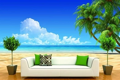 Wall Seamless Stereo Sea View 3D Wallpapers Ocean View Bedroom ...