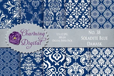 Popular Items For Blue Damask On Etsy