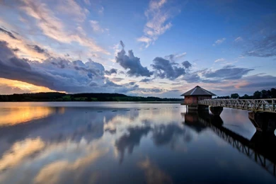 Free Backgrounds   Beach Scenery   Pier At Dusk   Wallpapers