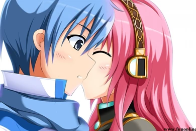 Kiss Of A Couple Cartoon