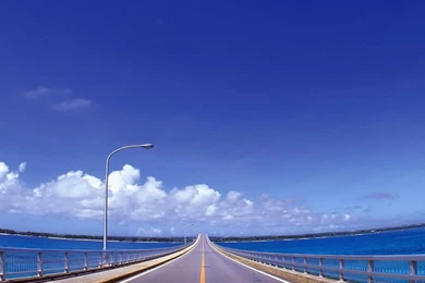 Blue Skies Bridges Cloud Road iPad Wallpapers Download