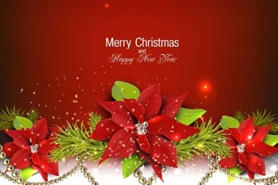 Jewelry And Flowers Red Xmas Backgrounds Vector 02   Vector ...