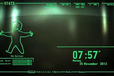 My Pip Boy Interactive Desktop! (Credit To Rainmeter. ) : Fallout