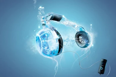 Pictures > Blue Headphones Backgrounds