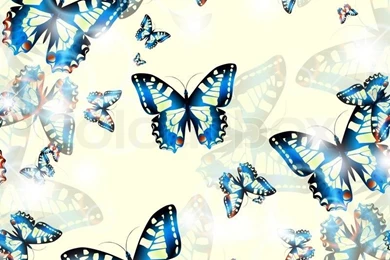 Bright Seamless Blue Butterfly Backgrounds