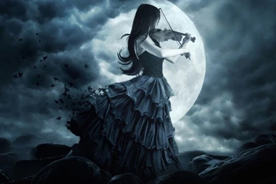 Wallpapers Wolf Girl Walpaper Moonlight 1024x768