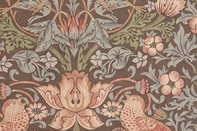 Morris Co Strawberry Thief Wallpapers   Chocolate Slate 212565