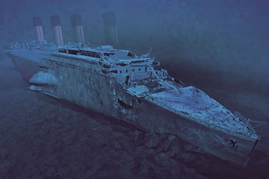 Titanic 3d Cg Digital Art Shipwreck Disaster Ocean Sea Underwater ...