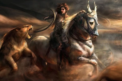 Warrior Fighting The Lion Wallpapers 29818